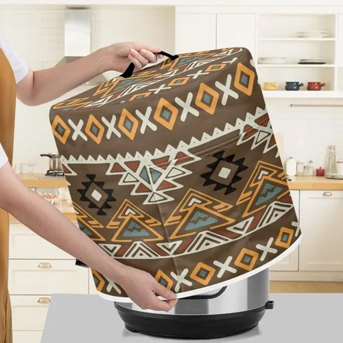 Miniatura 4 de Dolyues Cubierta para olla a presión, cubierta antipolvo para electrodomésticos de tribu étnica occidental, con mango superior y bolsillo, cubierta