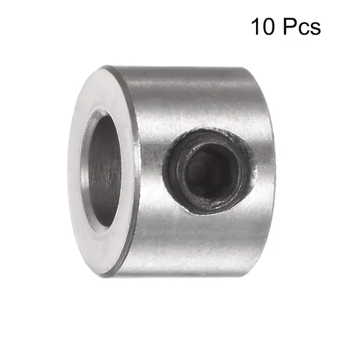 Miniatura 3 de uxcell Juego de 10 collares de tornillo de 0.197 in de diámetro de acero inoxidable, diámetro exterior de 0.394 in, 0.276 in de ancho, collar