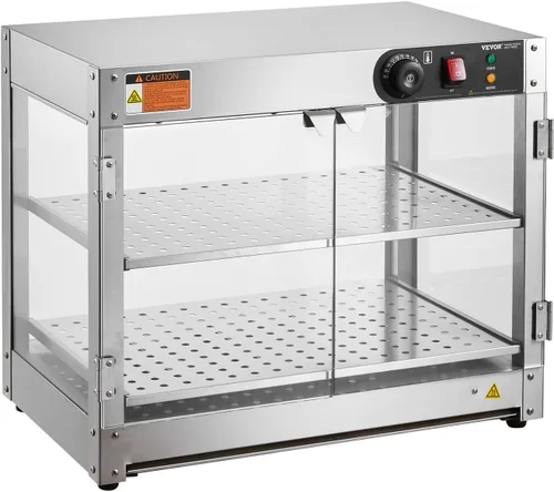 Miniatura 9 de VEVOR Exhibidor Calentador de Alimentos Comercial de 2 Niveles, Calentador Exhibidor de Alimentos de 800W con Luz para Mejorar la Exhibición