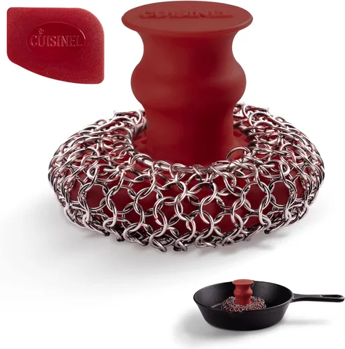 Miniatura 9 de Cuisinel Depurador de malla de hierro fundido + cepillo de limpieza + raspadores de sartén y parrilla - El kit de limpieza de sartén y parrilla