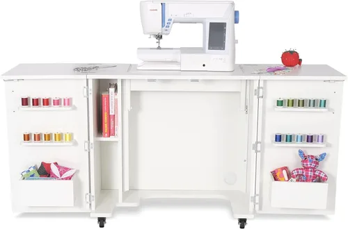 Miniatura 6 de Gabinete de costura y acolchado Kangaroo Bandicoot de Arrow Sewing con elevación, para sala de estar, color blanco ceniza