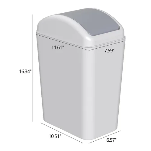 Miniatura 3 de Taysisiter - Cubo de basura de plástico de 4.5 galones con tapa, cubo de basura delgado con parte superior, 3 paquetes Small Plastic Garbage Bin