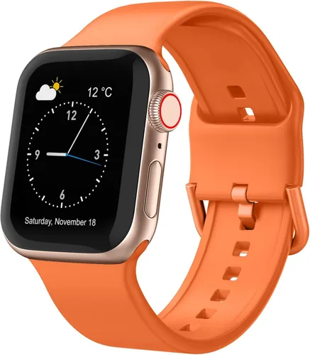 Miniatura 26 de Correa deportiva para Apple Watch, 49, 46, 45, 44, 42, 41, 40 y 38 mm, correa de silicona suave, cierre clásico, reemplazo para iWatch Series 11