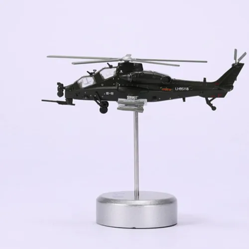 Miniatura 4 de 1:100 Aleación China Armado WZ-10 Helicópteros Modelo de Aeronave Militar Modelo de Aeronave Simulación Aviación Ciencia Exposición