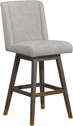 Miniatura 33 de Armen Living Sicily Modern Farmhouse Taburete giratorio de madera negra de 30 pulgadas de altura de asiento para encimera de isla de cocina en tela