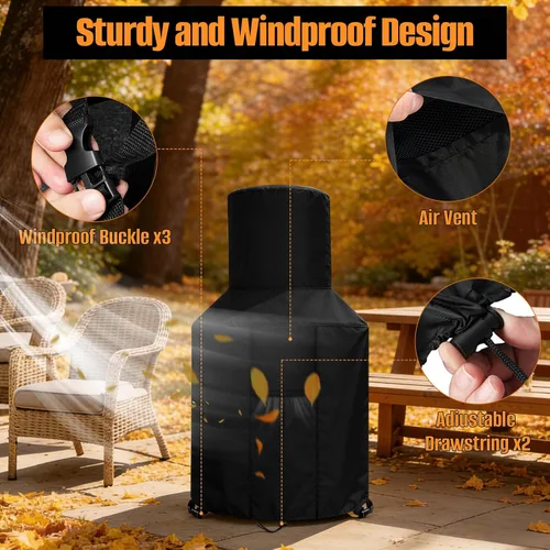 Miniatura 4 de Cubierta para chimenea de patio, duradera, resistente a la intemperie, cubierta para chimenea de chimenea, resistente al agua 420D Oxford resistente