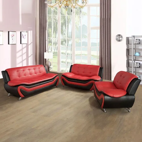 Miniatura 2 de Cómodo sofá moderno de piel sintética para sala de estar pequeña, dormitorio, oficina, apartamento para espacios pequeños