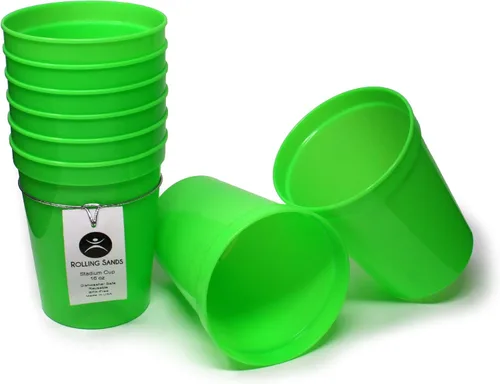 Miniatura 30 de Rolling Sands Vasos de plástico reutilizables para estadios de 16 onzas, paquete de 8, fabricados en Estados Unidos, sin BPA, aptos para Negro