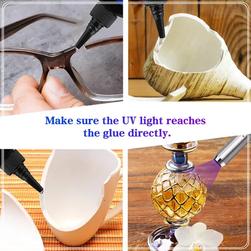 Miniatura 7 de Kit de resina UV con luz, pegamento UV de 2.16 oz para pegar y curar en cuestión de segundos – Linterna UV profesional para joyas, pegamento UV