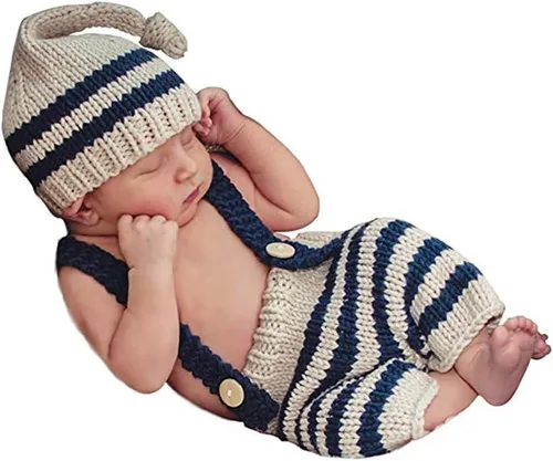 Accesorios de fotografía para recién nacidos, trajes de punto para bebé, niño, niña, sombrero de ganchillo, pantalones, accesorios para sesión de