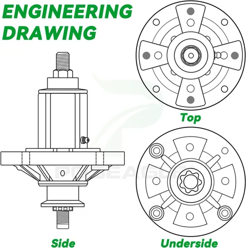 Miniatura 8 de GY21098 El conjunto de husillo reemplaza a John Deere AUC15811 GY20454 GY20962 para John Deere D100 D105 D110 D125 D130 D140 D160 E100 E120 E130