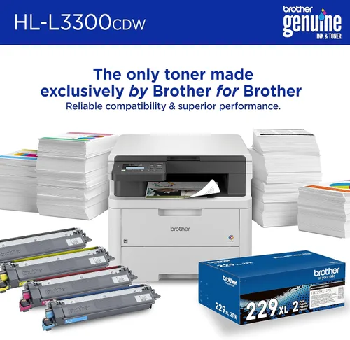 Miniatura 4 de Brother HL-L3300CDW Impresora multifunción digital inalámbrica a color con salida de calidad láser, copia y escaneo, dúplex, móvil Incluye prueba