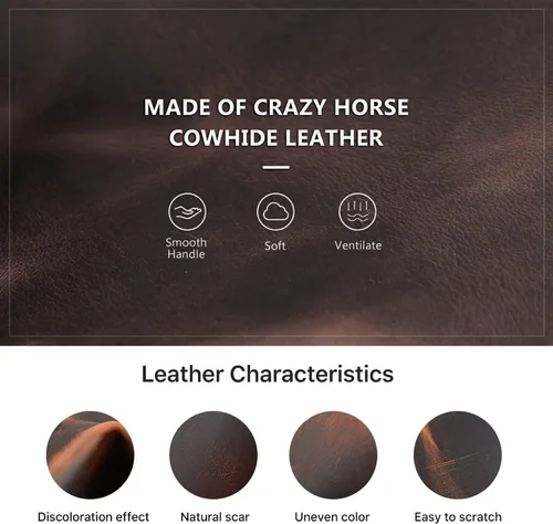Miniatura 9 de Top Grain Leather - Padfolio de 8.3 pulgadas para hombres y mujeres, diseño vintage hecho a mano, organizador multifuncional de cartera de negocios