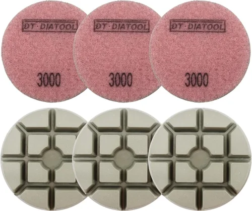 Miniatura 7 de DT-DIATOOL Almohadillas de pulido de diamante para piso, resina de terrazo, diámetro del suelo, grano de 4 pulgadas, 800 unidades, 6