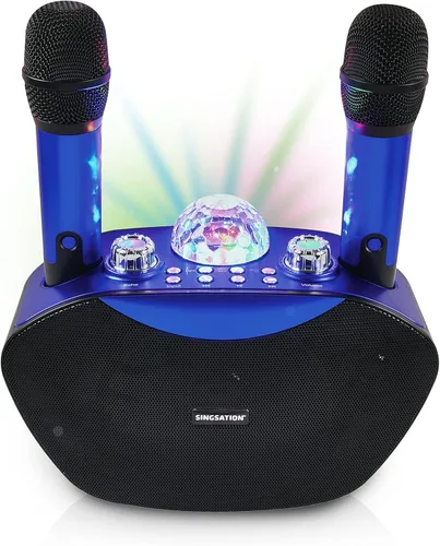 Miniatura 2 de Máquina de karaoke Singsation, sistema portátil Bluetooth 5.0 para casa, para niños y adultos, 2 micrófonos inalámbricos, efectos de sonido