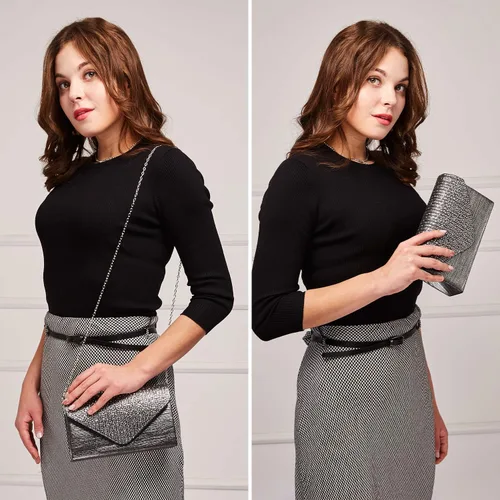Miniatura 2 de Dasein Bolso de mano con satén satinado para mujer, tipo embrague, para noche, bandolera, bolsos, fiesta, graduación, boda, sobre