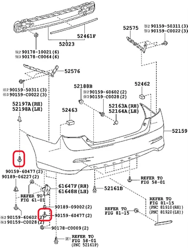 Miniatura 8 de Rexka 10 piezas Fender Liner Bumper Cover Splash Shield Rocker Moldeo Tornillo Perno Compatible con Toyota Lexus 90159-60477