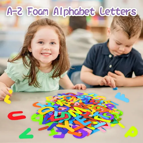Miniatura 3 de 1050 calcomanías de letras, 10 colores de espuma, calcomanías autoadhesivas del alfabeto ABC para manualidades, proyectos escolares para niños