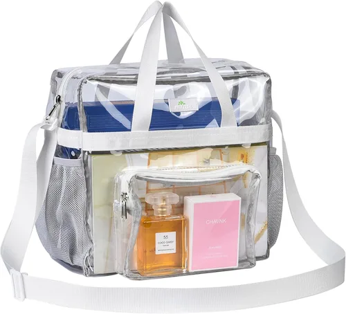 Miniatura 89 de MAY TREE Bolsa transparente para eventos en estadios de 12 x 6 x 12 pulgadas, bolsa de almuerzo transparente con correas reforzadas para trabajo