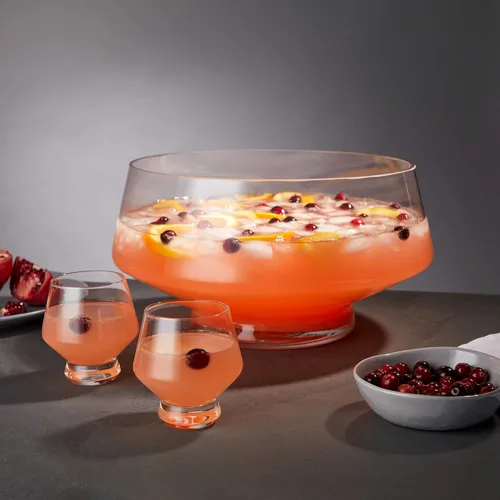 Miniatura 6 de Viski Raye Copas de ponche de cristal con patas juego de 2 - Juego de regalo de copas de cóctel de vidrio transparente de cristal premium, sin