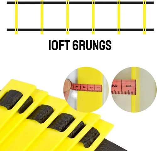 Miniatura 4 de TNZMART Escalera de velocidad de agilidad, equipo de entrenamiento de 10 pies y 20 pies para fútbol, baloncesto con bolsa de transporte