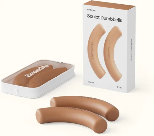 Miniatura 8 de BetterMe - Mancuernas Sculpt – Par de pesas de mano de neopreno de 2.2 libras – Pesas antideslizantes de agarre suave para mujeres – Mancuernas Moca