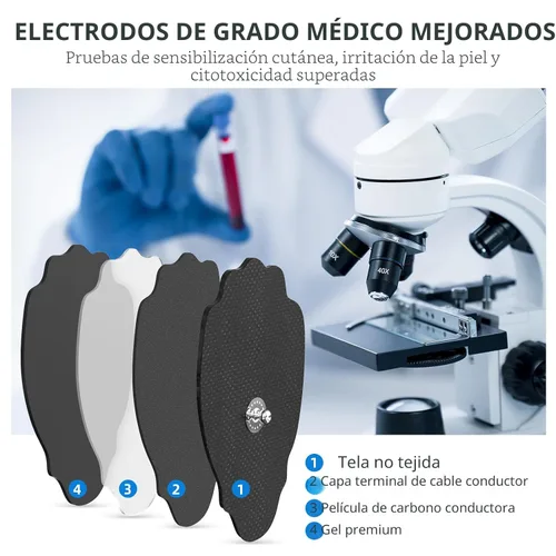 Miniatura 4 de Almohadillas de electrodos para unidad TENS NURSAL, paquete de 20 unidades de 3.5mm con cierre de presión, almohadillas de reemplazo EMS para Negro