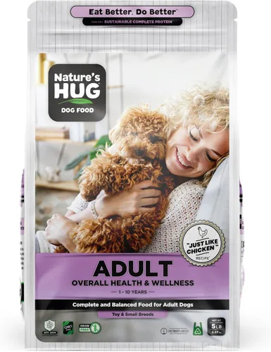 Nature's HUG Alimento seco hipoalergénico para perros adultos y razas pequeñas, nutrición completa y equilibrada, apoyo estomacal sensible, alto en