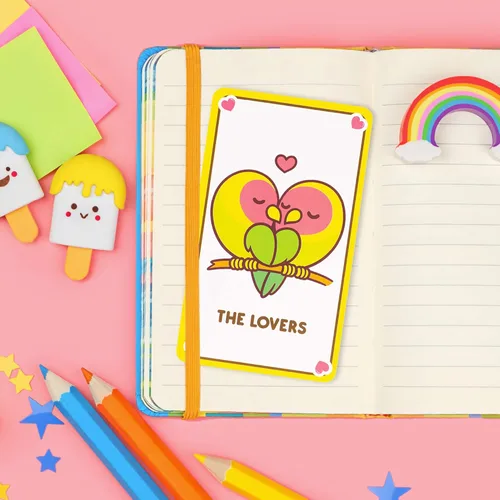 Miniatura 8 de Lindas cartas de tarot Kawaii para principiantes - Baraja mágica de anime Oracle para adolescentes Afirmación