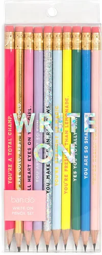Ban.do - Juego de lápices de colores para escribir de 10 unidades, lápices de grafito #2 preafilados para adultos de la escuela/oficina, lápices de