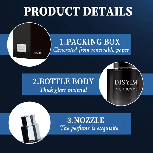 Miniatura 3 de Eau de Toilette para hombre, colonia de feromona, aroma a limón y pimienta, de larga duración, 1.7 onzas, portátil