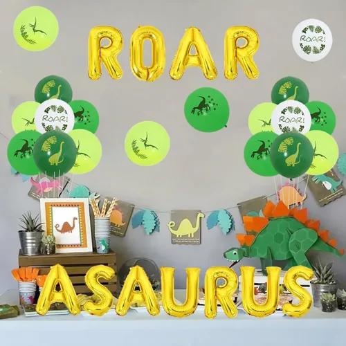 Miniatura 2 de Decoraciones de cumpleaños de One a Saurus, decoraciones de primer cumpleaños con temática de dinosaurio con rugido de Oneasaurus, globos