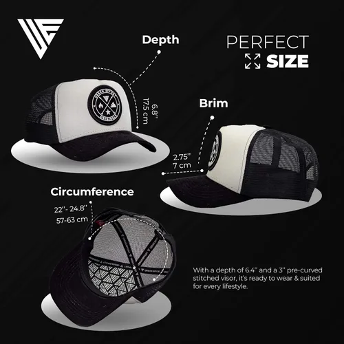 Miniatura 176 de Urban Effort Gorra trasera de malla, para hombres y mujeres, gorra de béisbol de 5 paneles, gran cierre a presión para caza y senderismo