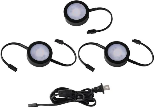 Miniatura 9 de WAC Lighting, Luz de disco LED individual con doble cable de plomo de 6 pulgadas 3-CCT seleccionable 2700K-3000K-3500K Voltaje de línea en blanco