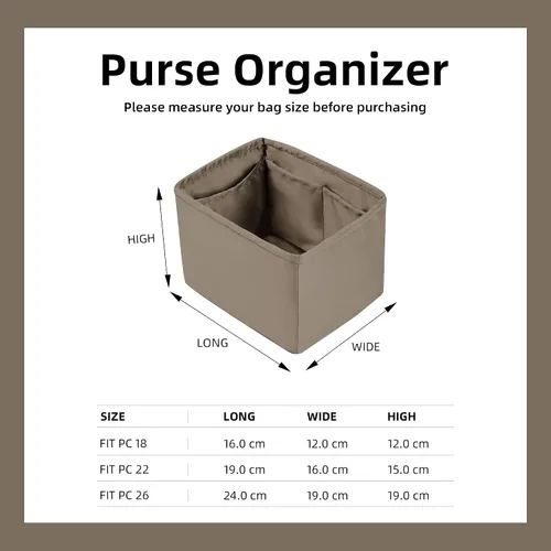 Miniatura 6 de DGAZ Organizador de bolso, sedoso y suave, seda, bolso de mano de lujo en moldeadores de bolsa, para mujer, se adapta a picotin1822 bolsas