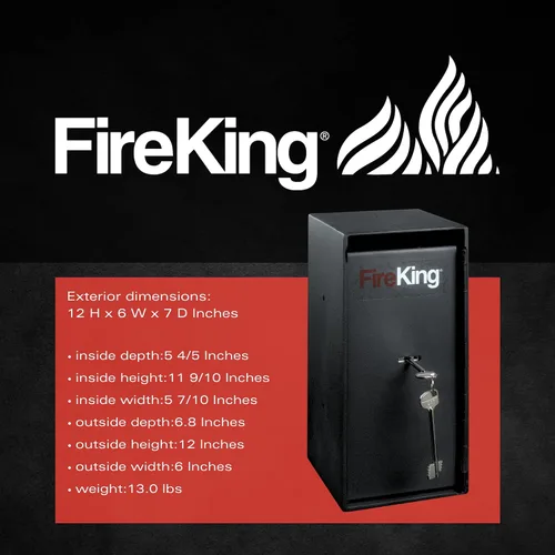 Miniatura 7 de FireKing Mini caja fuerte con cerradura de nariz única, caja de seguridad para el hogar, resistente al fuego, compacta segura para objetos de valor