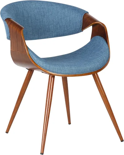 Miniatura 22 de Armen Living Silla de comedor de mediados de siglo estilo mariposa con acabado en nogal y tela verde Tela verde/nogal