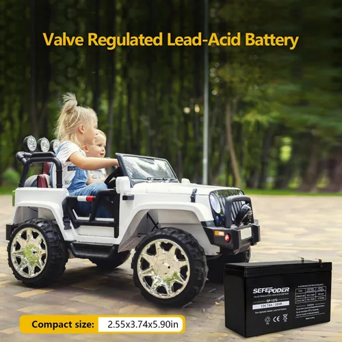 Miniatura 4 de SEFEPODER Batería de plomo ácido sellada recargable de 12V 7Ah (terminales F1)