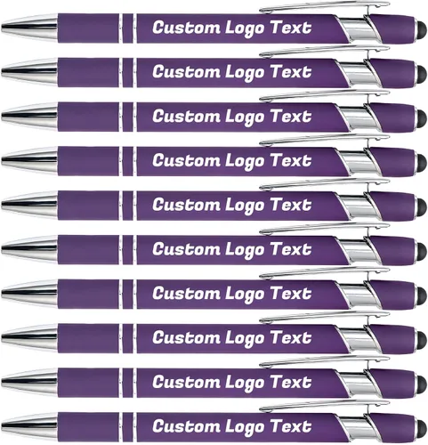 Miniatura 11 de Bolígrafos personalizados con nombre, texto, logotipo, bolígrafo personalizado para eventos de oficina de negocios con lápiz óptico para pantalla