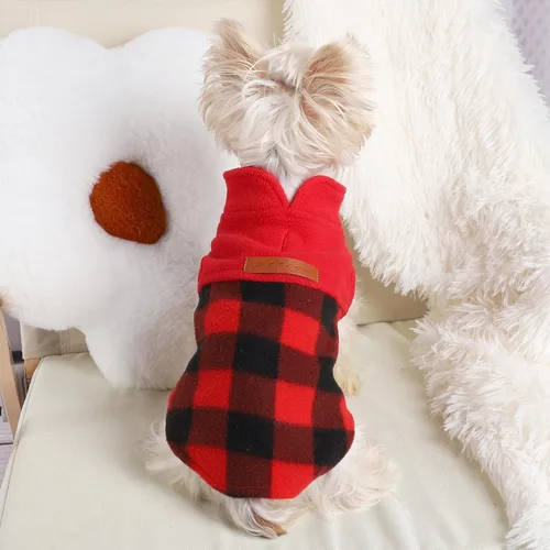 Miniatura 5 de Ropa de invierno para perro, chaleco de forro polar para perro, chaleco cálido y suave para perros pequeños y gatos, ropa para cachorros, gatitos