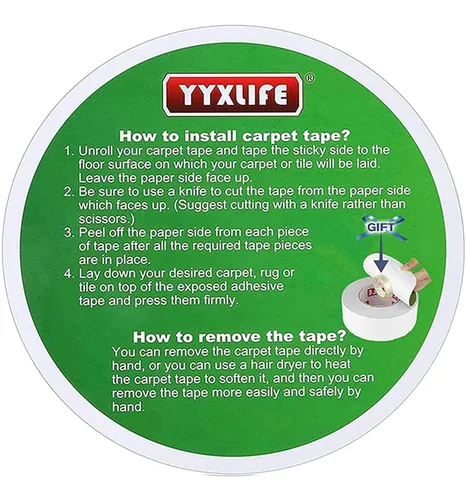 Miniatura 9 de YYXLIFE - Cinta adhesiva de doble cara extraíble para alfombras - Cinta adhesiva para alfombras para suelos de madera dura, cinta antideslizante