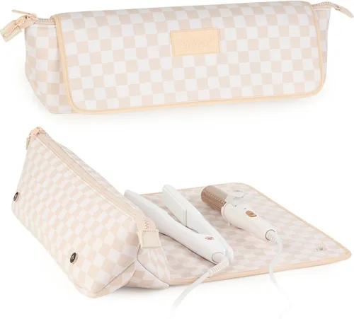 Miniatura 16 de BAREFOOT CARIBOU Bolsa de viaje para herramientas para el cabello y alfombrilla resistente al calor para planchas, alisadoras, rizadores