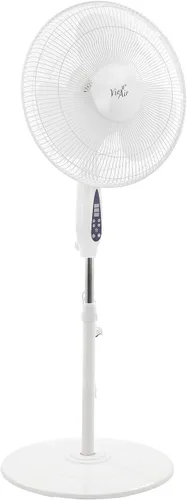 Miniatura 2 de Vie Air Ventilador de soporte oscilante de 3 velocidades de 16 pulgadas con temporizador de 7.5 horas, 1400 RMS y control remoto (blanco)
