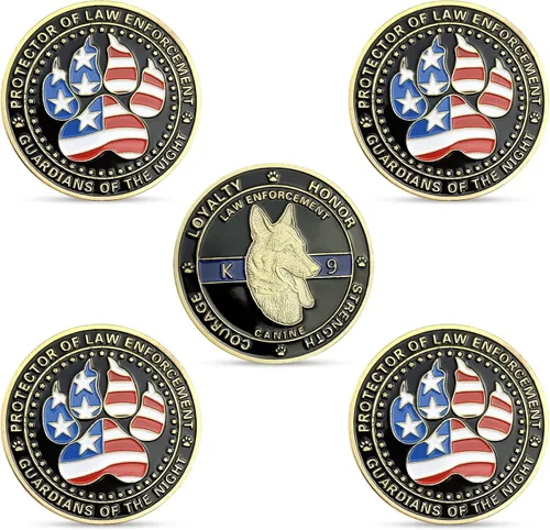 5 piezas K9 Dog Police Challenge Coin Police Enforcement Canine Police Gifts