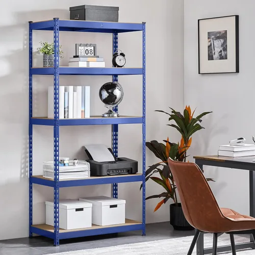 Miniatura 2 de Topeakmart 4 estantes utilitarios de 5 niveles, estantes de almacenamiento de metal, estantería de garaje, estantes de almacenamiento ajustables Azul