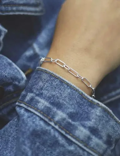 Miniatura 3 de Waitsoul Pulsera de plata para mujer de 0.118 in, 0.157 in, 0.197 in, corte de diamante, pulsera de cadena de clip para hombres de 6.5777.588.59