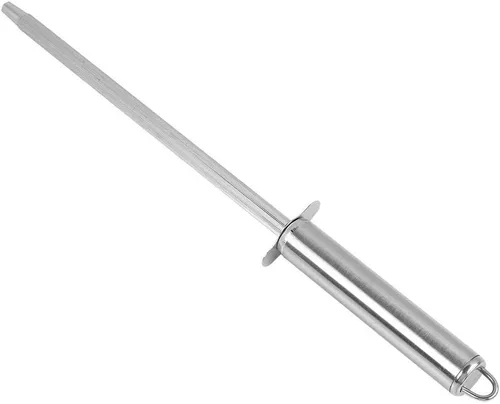 Miniatura 8 de Afilador de cuchillos de acero inoxidable, afilador de mango para chefs, cuchillos de acero, herramienta de varilla de afilado de cocina, 1 unidad