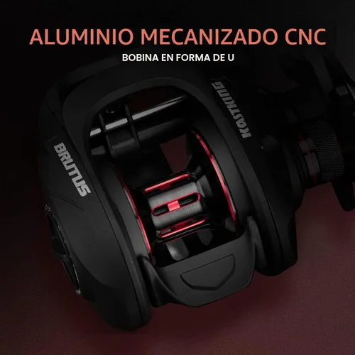 Miniatura 2 de KastKing Carrete de pesca Brutus Baitcasting, marco de grafito, relación de engranajes 7.2:1, rodamientos de bolas de acero inoxidable blindados