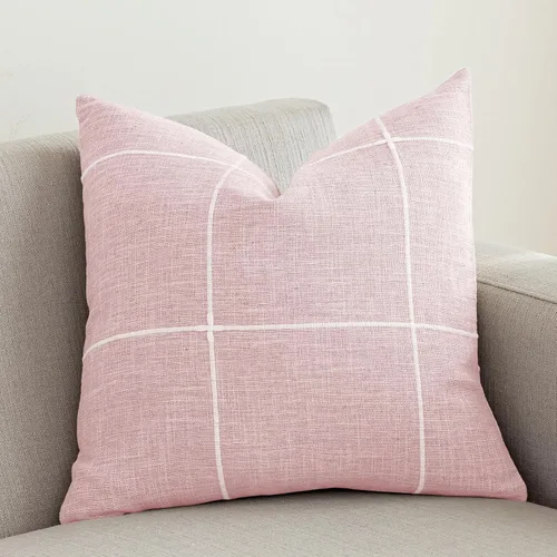 Miniatura 15 de vctops Funda de Almohada Decorativa de Algodón y Lino con Celosía Rústica Funda de Cojín Lumbar con Bordado Funda de Almohada para Sofá Dormitorio