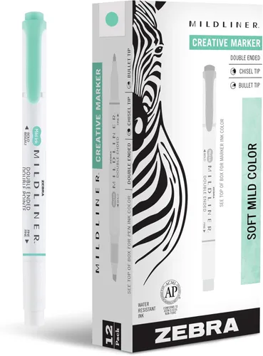 Miniatura 24 de Zebra Pen Mildliner - Resaltador de doble punta, puntas gruesas y finas, Azul